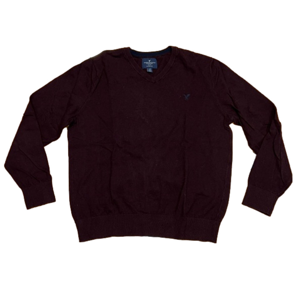 Men’s American Eagle Classic Fit V-Neck Maroon Sweater